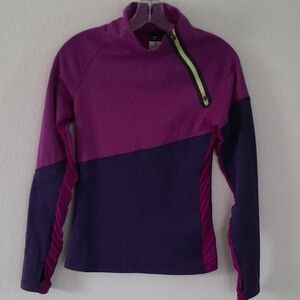 Nike Therma Fit Purple and Navy Pullover with Zip Detail